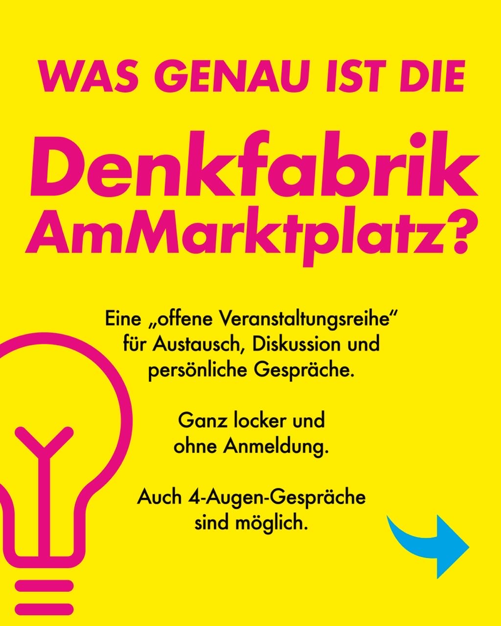 Einladung zur Denkfabrik am Marktplatz mit Vorstellung des Wahlprogramms